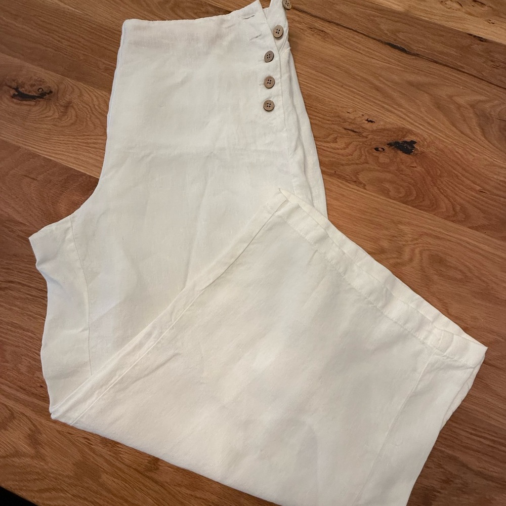 J. Jill Cream Linen Pants